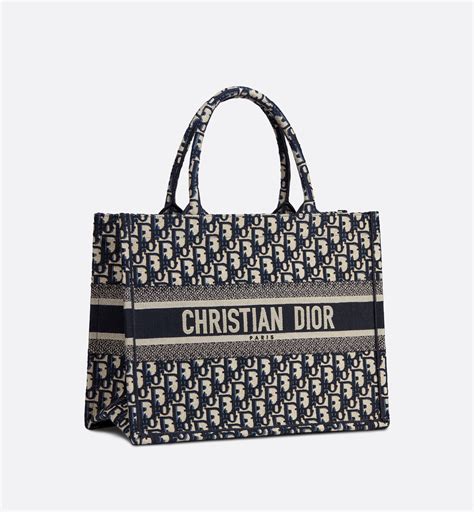 dior book tote blue embroidery